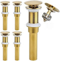 Rockgoya Bathroom Sink Drain, 5 Pack Gold Drain Stopper Bathroom Sink Without by Rockgoya