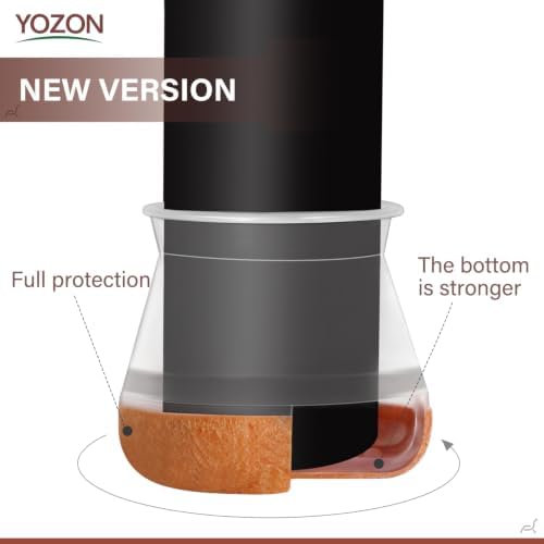 YOZON Chair Leg Floor Protectors Felt Silicone Caps Strengthen Bottom - Image 2