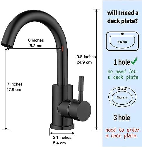 Wet Bar Sink Faucet Single Hole, Matte Black Single Handle Faucet - Image 4