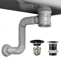 Bathroom Sink Drain Kit with Clear Bottle Trap and Flexible Water Seal Pipe by Unknown