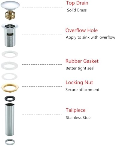 Bathroom Basin Sink Push Button Drain Stopper - Image 3