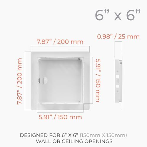 6 x 6 Inch Metal Access Panel for Drywall - Image 2