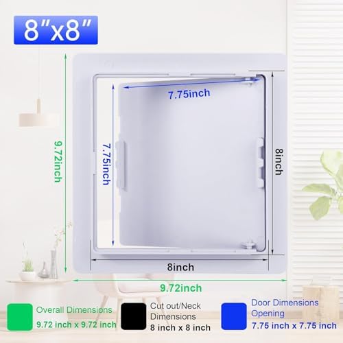 Suteck Access Panel for Drywall 8 x 8 Inch, Ceiling&Plumbing Access Door - Image 2