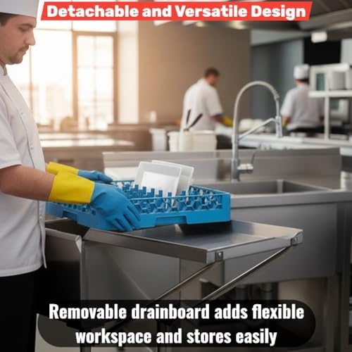 21" x 18" Commercial Stainless Steel Detachable Drainboard - Image 7