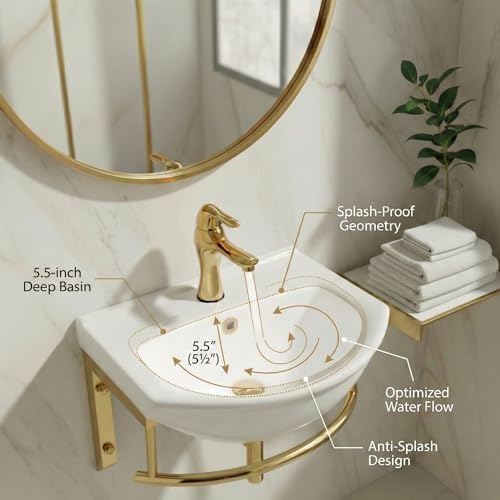 Renovators Supply Small ADA Wall Mount Bathroom Sink, 17 3/4 in. - Image 6