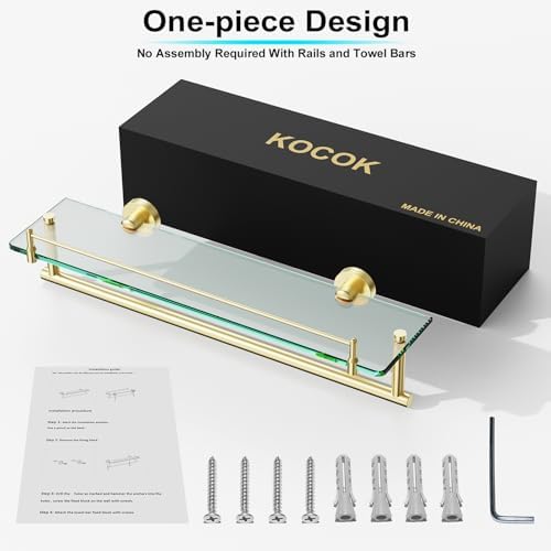 20 Inch Brushed Gold Bathroom Towel Rack - Image 6