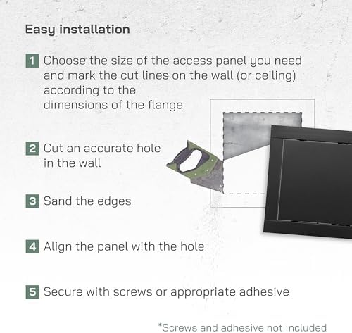 Vent Systems 6 x 6 Inch Anthracite ABS Plastic Access Panel - Image 4