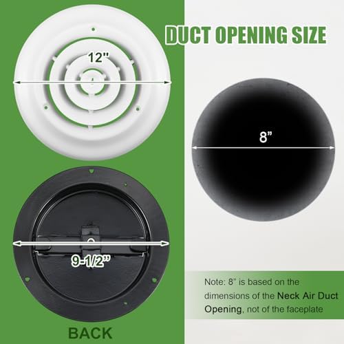 Therwen 2 Set 8 Inch Round Ceiling Diffuser Vent Cover - Image 2