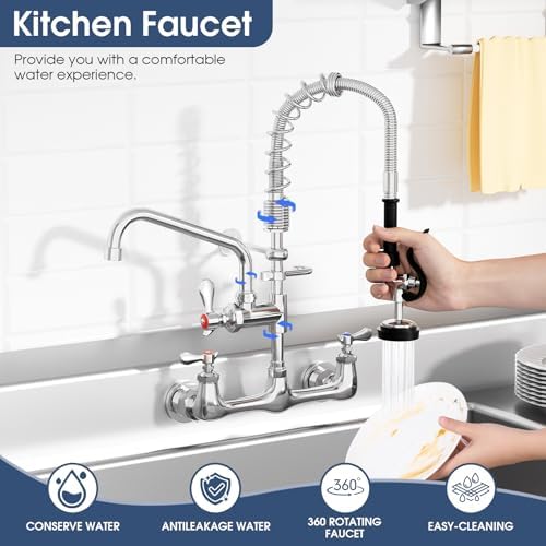 Commercial Wall Mount Kitchen Faucet - Image 4