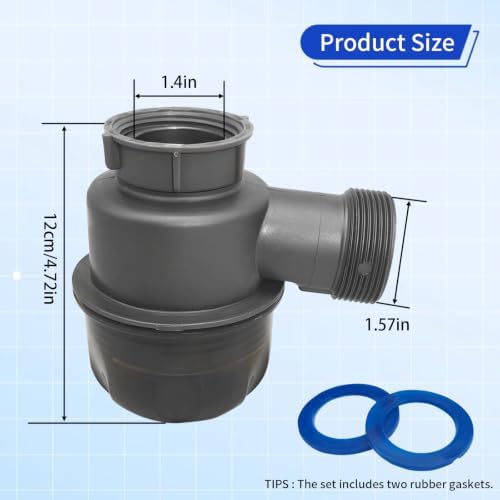 2 Pack Visible Sink Trap 1-1/2" Water Seal P Trap Replacement, Removable Anti - Image 2