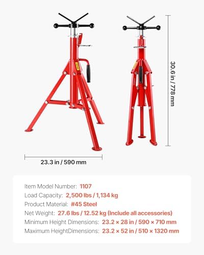 VEVOR Heavy-Duty V-Head Pipe Stand - Image 7