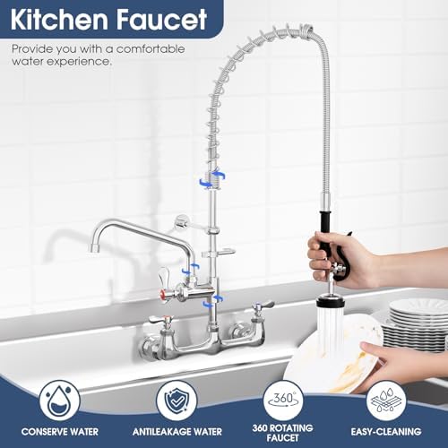 Commercial Wall Mount Kitchen Faucet - Image 4