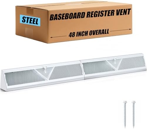 Yaocom 48 Inch Baseboard Register Vent 48" Duct Opening Size Vent Covers by Yaocom