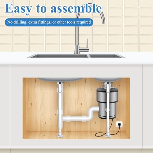 2 Pcs Undermount Sink Brackets, Adjustable Stainless Steel Sink Support Pole - Image 5