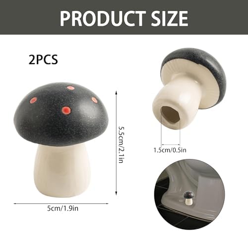 BEUNAIZER Ceramic Mushroom Toilet Bolt Covers, Decorative Caps - Image 6