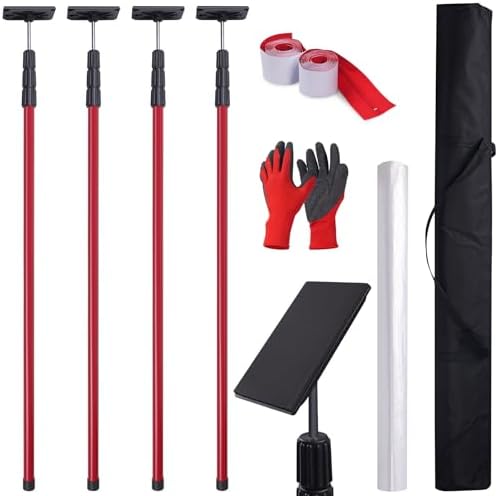 10FT Dust Barrier Pole Kit 4 Pack by Unknown
