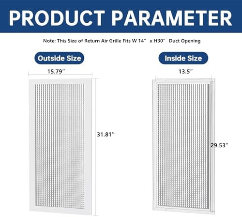 14x30 Inch Eggcrate Return Air Grille HVAC Wall Ceiling Duct Cover - Image 3