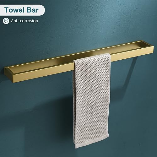 4-Piece Modern Gold Bathroom Hardware Accessories Set - Image 2