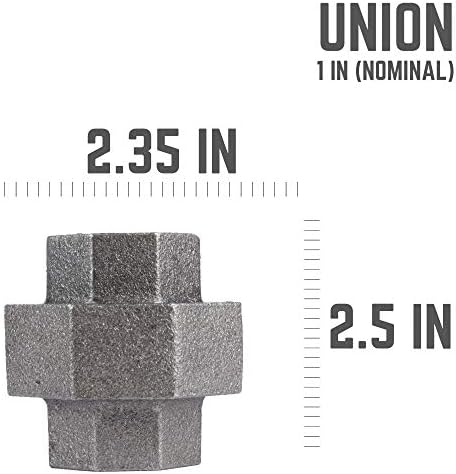 PIPE DECOR 1" Union Fitting, Malleable Iron, Fits One Inch Diameter Black Steel - Image 2