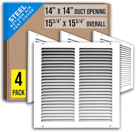 Fits 14x14 Duct Opening | Steel Return Air Grille by Handua | Vent Cover Grill by Handua