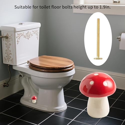 BEUNAIZER Ceramic Mushroom Toilet Bolt Covers, Decorative Caps - Image 2