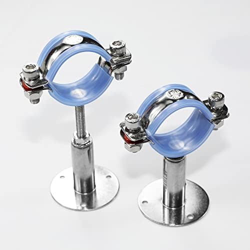 AKIHISA 2 Pcs 304 Stainless Steel Pipe Supports, Wall Mount Ceiling Mount Pipe - Image 5