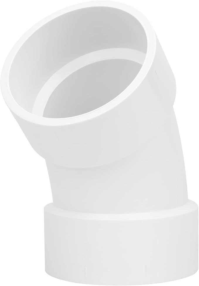 3" PVC DWV Sanitary 45-Degree Elbow Pipe Fitting Connector White SCH40 3" PVC by Lswteiz