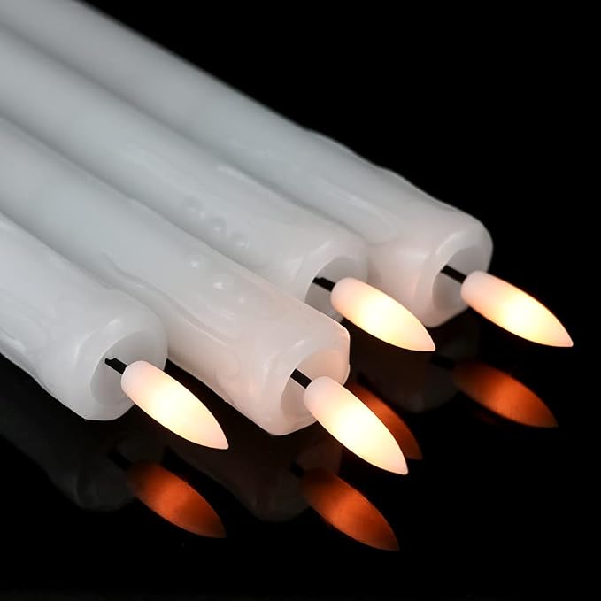 GenSwin Drip Wax Flameless Taper Candles Battery Operated - Image 4