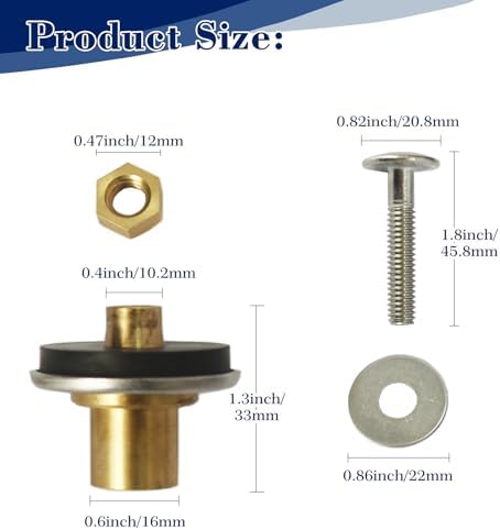 Toilet Tank To Bowl Bolts Mounting Hardware Heavy Duty 2-Piece Dual Flush - Image 3