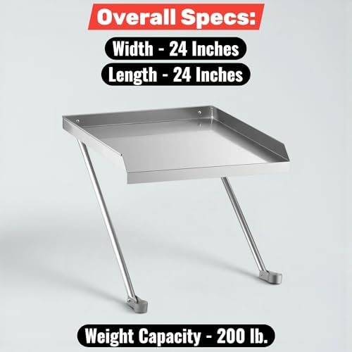 24" x 24" Commercial Stainless Steel Detachable Drainboard - Image 2