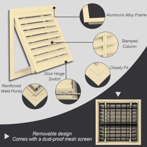 Yellow Air Return Grille, Aluminum Access Panel - Image 3
