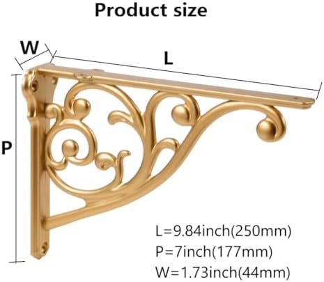 Khtumeware Gold Shelf Brackets 10 Inch 4 Pack Heavy Duty Antique Gold Wall - Image 2