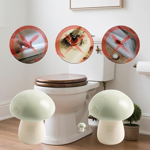 BEUNAIZER Ceramic Mushroom Toilet Bolt Covers, Decorative Caps - Image 3