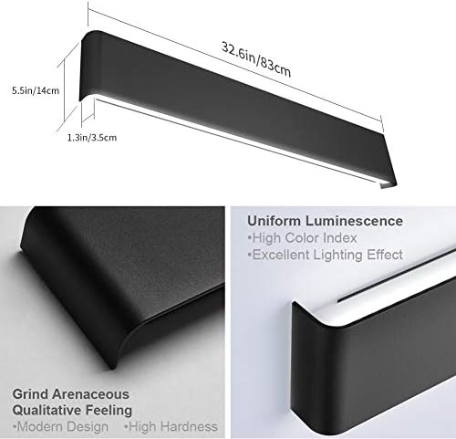 Aipsun 32.6 inch Modern Black Vanity Light Fixtures LED Black Bathroom Wall - Image 6