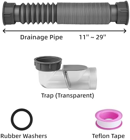 Low Profile 1-1/2 Inch Bathtub Shower Drain Pipe - Image 2