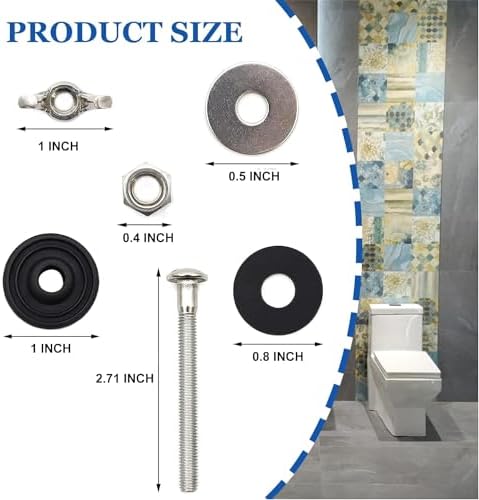 4Pcs Universal Toilet Tank to Bowl Bolt Kit - Image 2