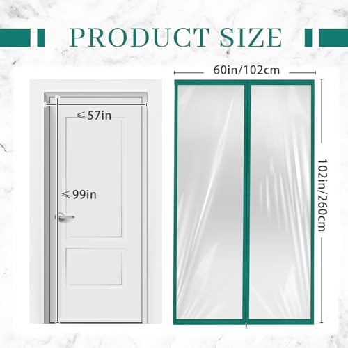 Amylove Zipper 60 x 102 Inch Dust Barrier Kit, 5 x 8.5 ft Construction Door - Image 2