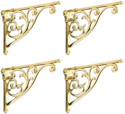 Shelf Brackets 6 Inch 4 Pack Heavy Duty Gold Wall Bracket Victorian Kitchen by khtumeware