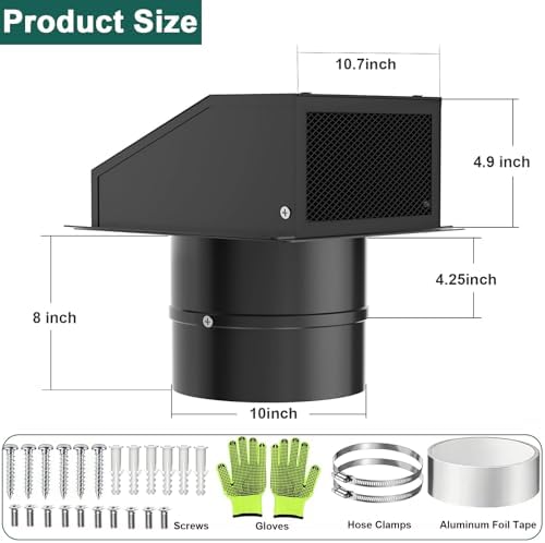 10 Inch Hooded Wall Vent Cover - Image 2