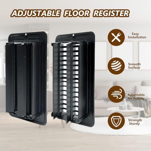 4" X 8" Floor Register 4 Pack Gray Floor Vent Covers Heavy Duty Floor Vent - Image 4