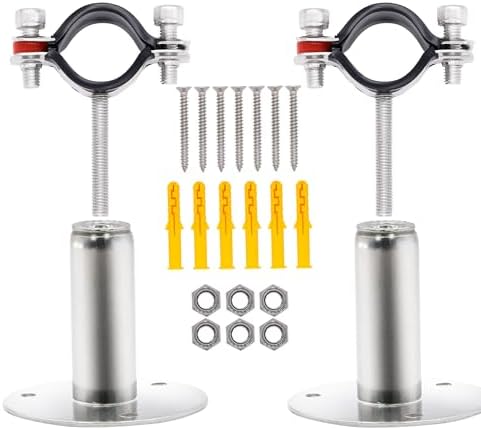 2 Pack Pipe Supports, 304 Stainless Steel Wall Mount Ceiling Mount Pipe Bracket - Image 3