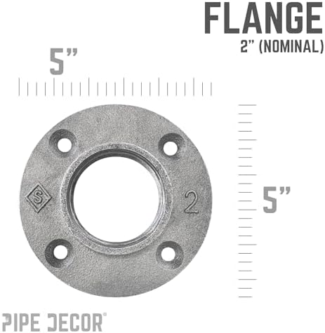 PIPE DECOR 2" Malleable Iron Floor Flange 4 Pack, Industrial Steel Grey Fits - Image 3