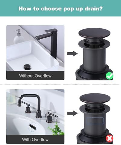 Bathroom Sink Drain Without Overflow, ARCORA Oil Rubbed Bronze Pop Up Drain - Image 3