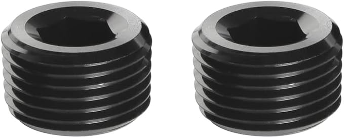 1/2 NPT Male Thread Allen Head Socket Pipe Plug Fitting Aluminum Black - Image 2