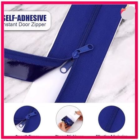 Zipper Door 4 Roll Dust Barrier Zipper, Instant Door Protection Self-Adhesive - Image 3