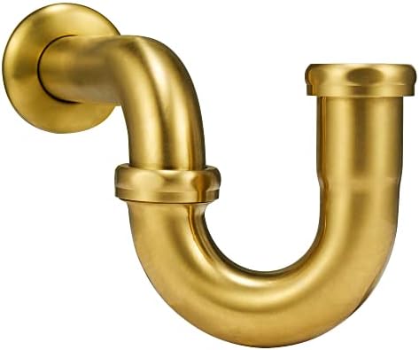 18 Gauge Solid Brass P-Trap 1 1/4” OD, Heavy Duty Brass Tubular J Bend Pipe - Image 7