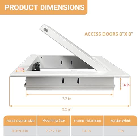 Access Panel for Drywall, 8 x 8 inch Wall Hole Cover Aluminum Alloy White - Image 2