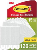 Command 15 lb Large 120 Pairs Picture Hanging Strips, Damage-Free Hangers by Unknown