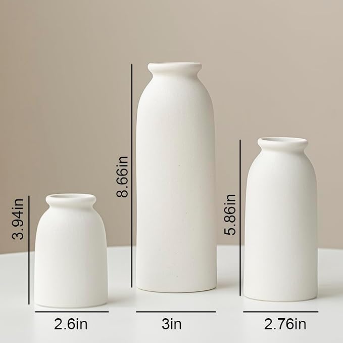 Ceramic Vase Set-3, Small Flower Vases - Image 5