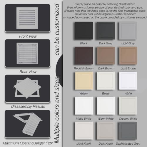 Light Gray Air Return Grille, Aluminum Access Panel - Image 6